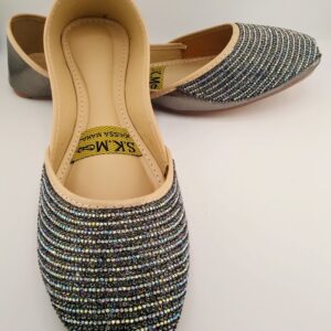 Multi-Color Metallic Silver Khussa (US Size 10-10.5)