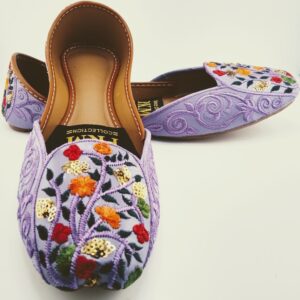 Floral Embroidery Leather Khussa