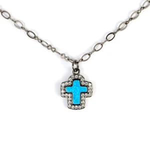 Turquoise Opal Cross Necklace