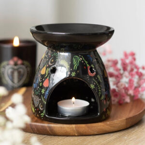 Midnight Bloom Print Ceramic Oil Burner by Something Different